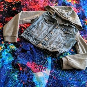 PACSUN Cropped, hooded jean jacket